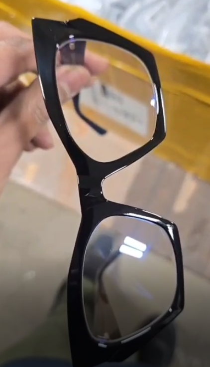 Unisex Cat Eye Acetate Eyeglasses – Black Transparent Frame | Fashion Optical & Blue Light Glasses
