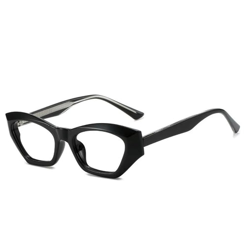 Unisex Cat Eye Acetate Eyeglasses – Black Transparent Frame | Fashion Optical & Blue Light Glasses